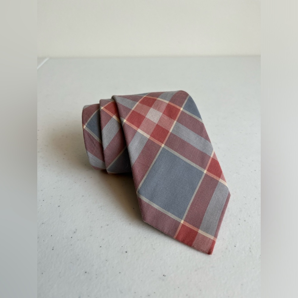 Plaid Tie, Blue, Red, Beige, J. Crew, 100% Cotton